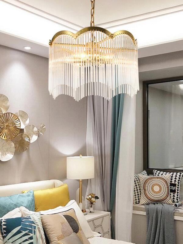 Classic Maria Theresa Multi-layer Glass Strips Chandelier - Cueteks