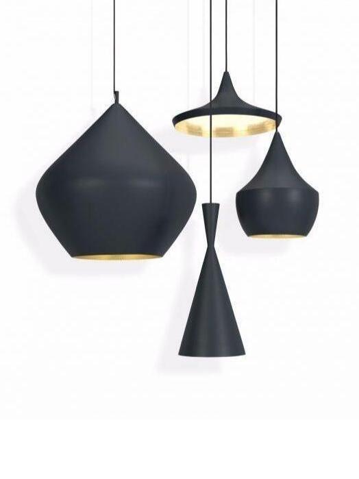 Different black pendant shapes shown together