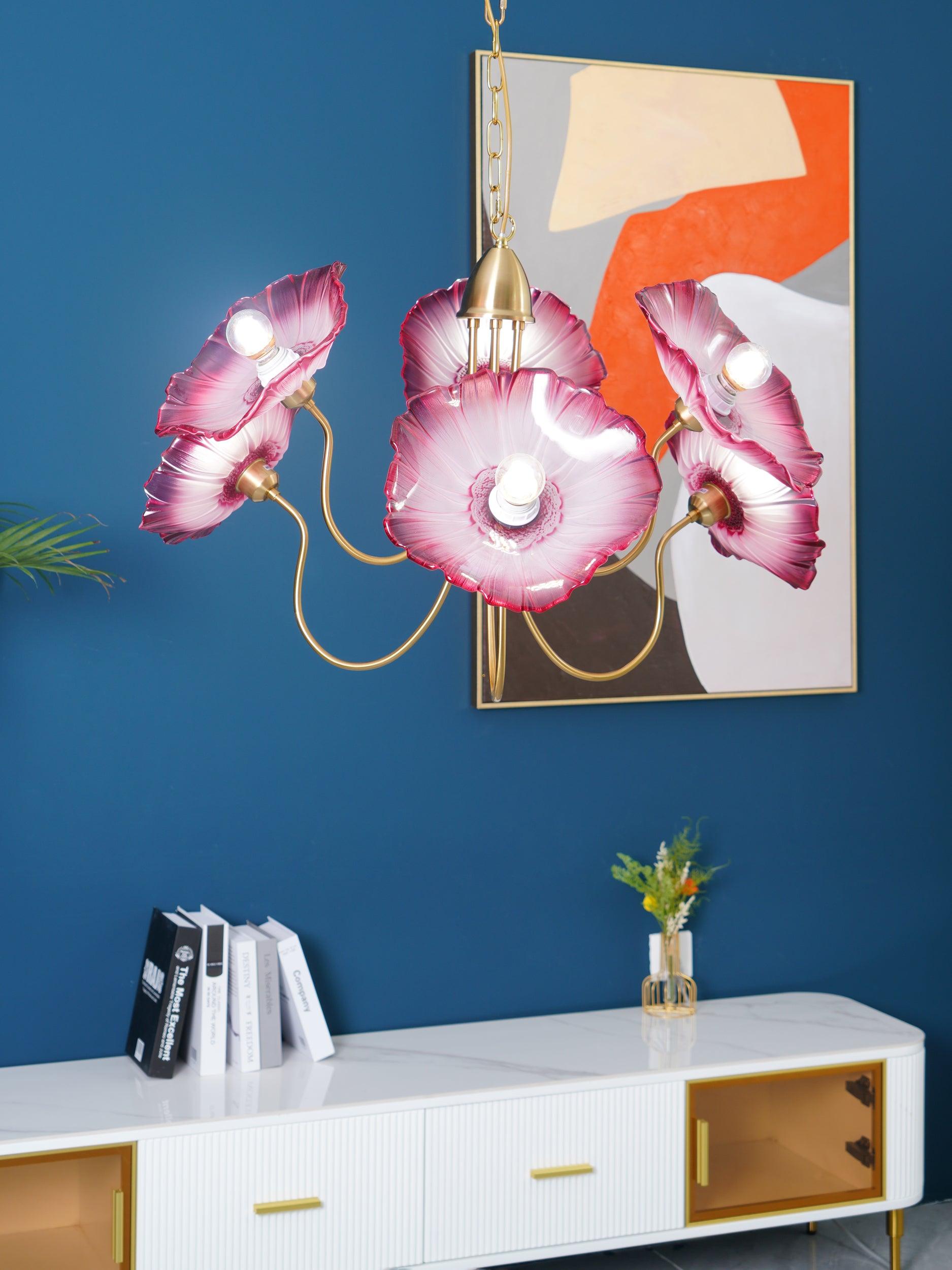 Lotus Leaf Glass Chandelier - Cueteks