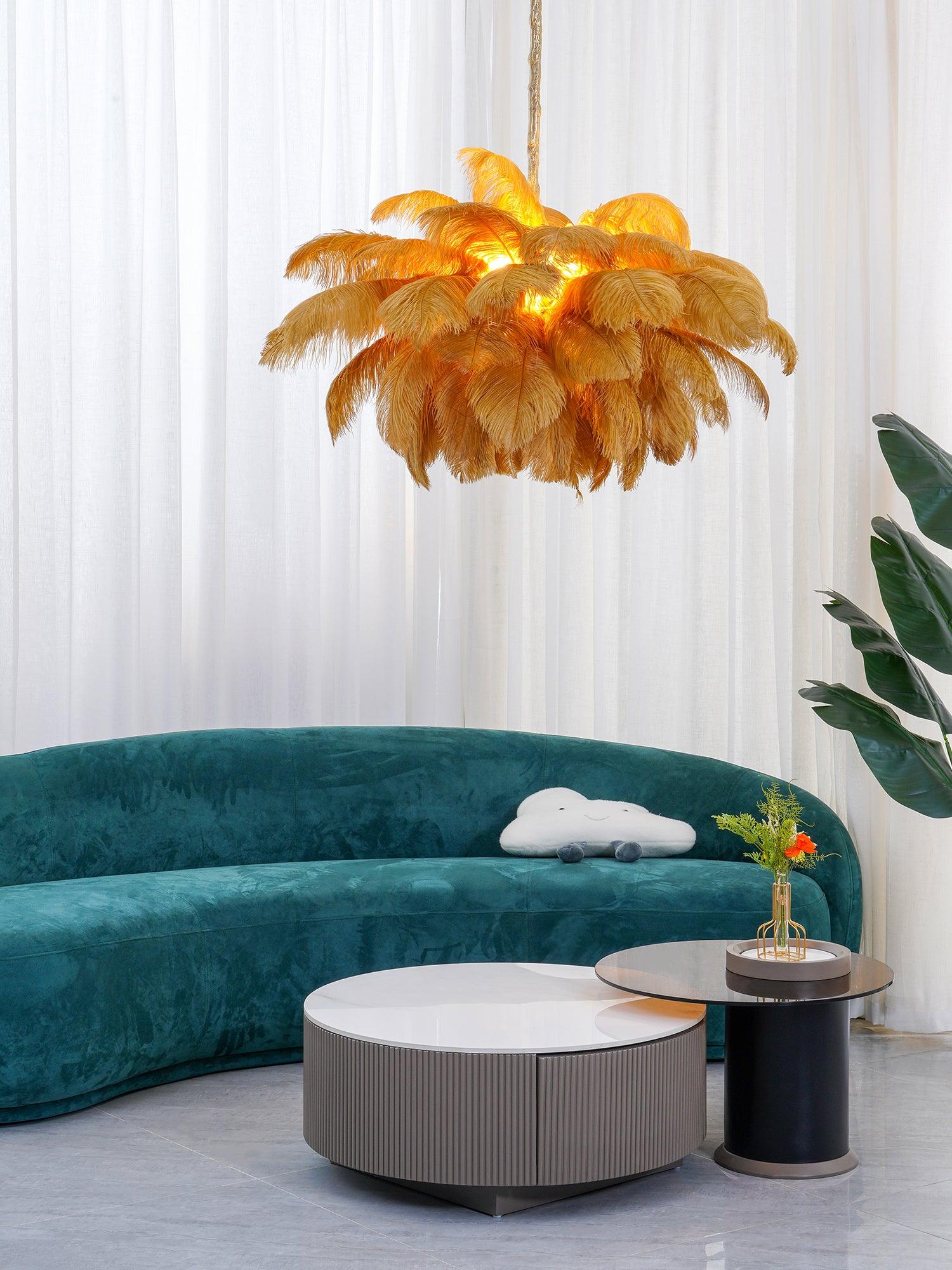 Ostrich Feather Chandeliers - Cueteks