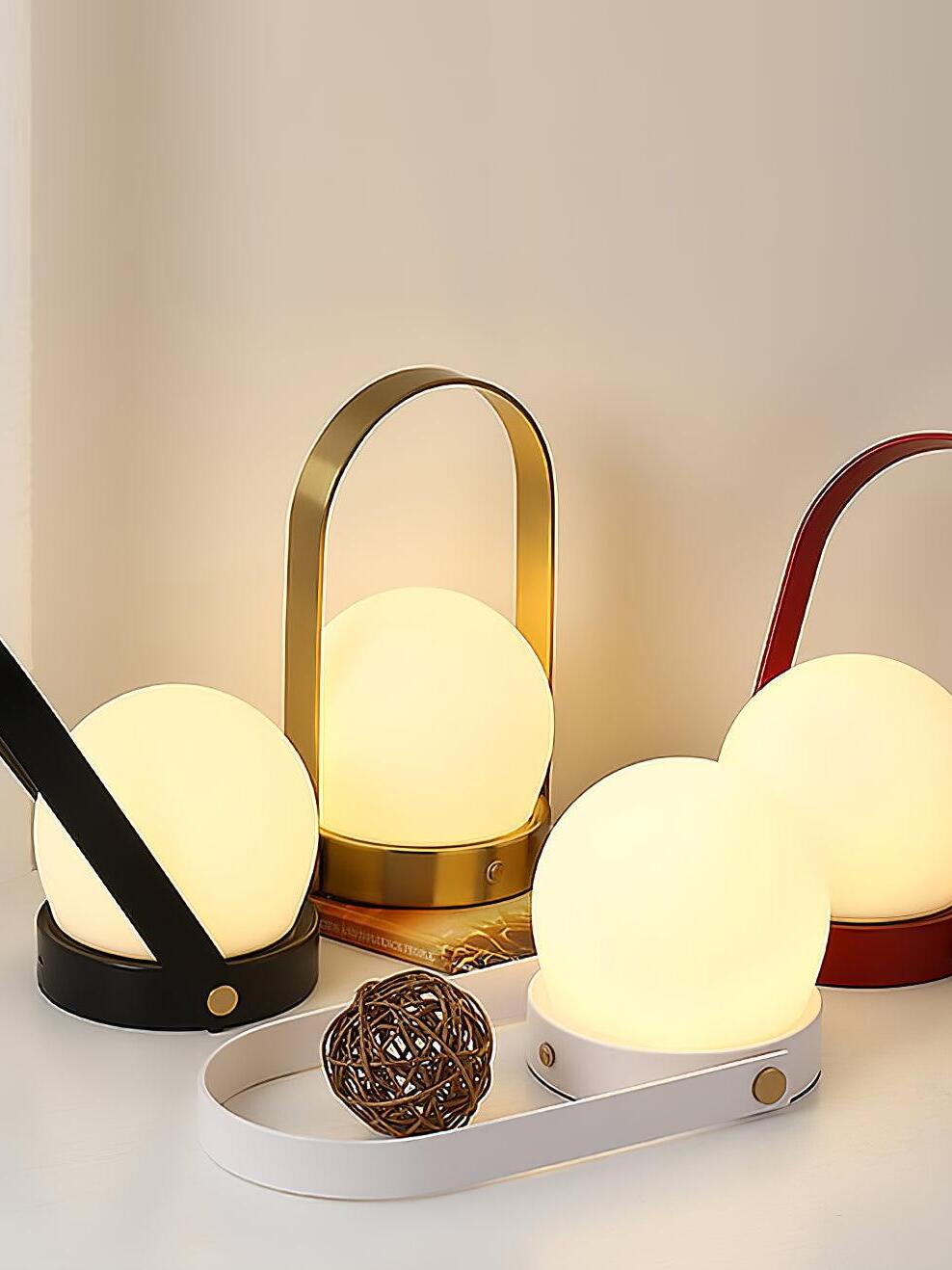 Portable Carrie Glass Ball LED Table Lamp - Cueteks
