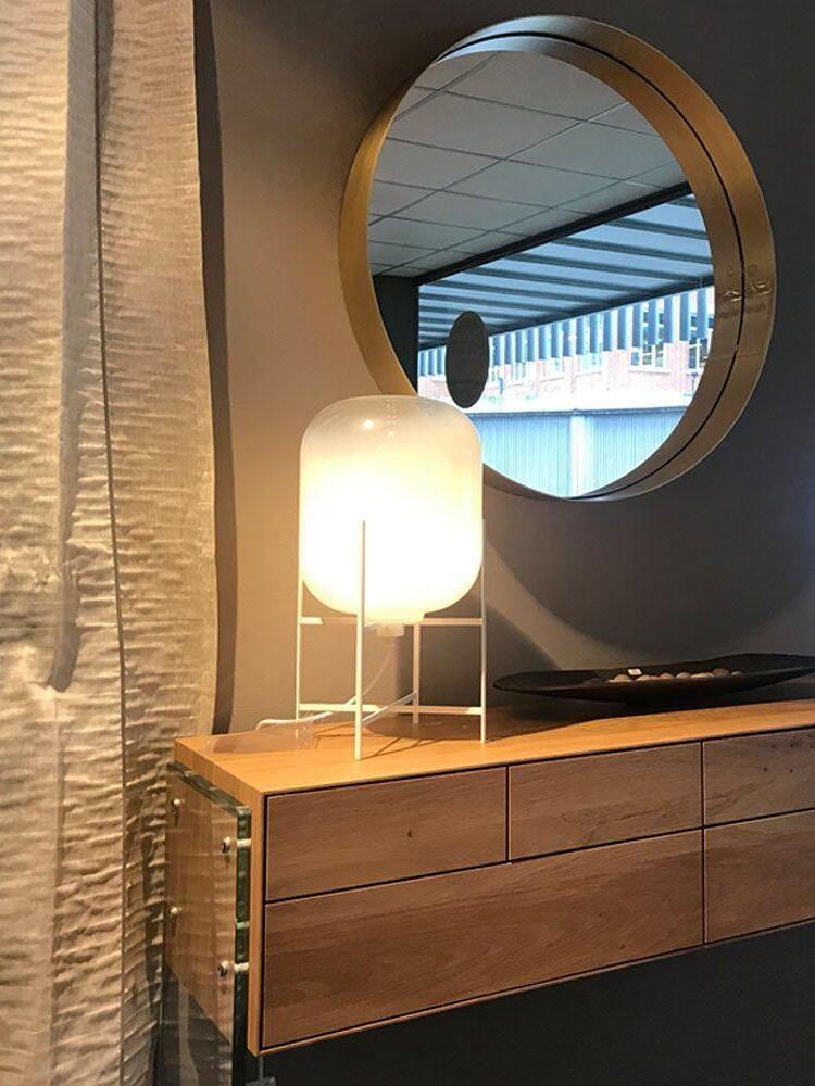 Classic Oda Transparant Glass Ball Table Lamp - Cueteks