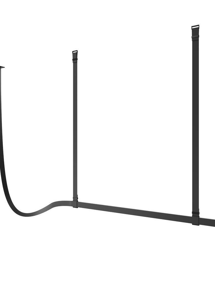 Black finish option on white, showing two vertical straps, a straight horizontal bar and a curved return at the left