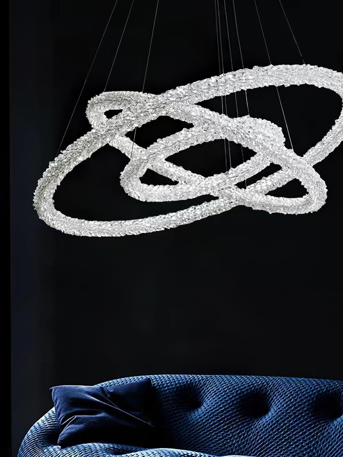 Decorative Ring Crystal Island Chandelier - Cueteks