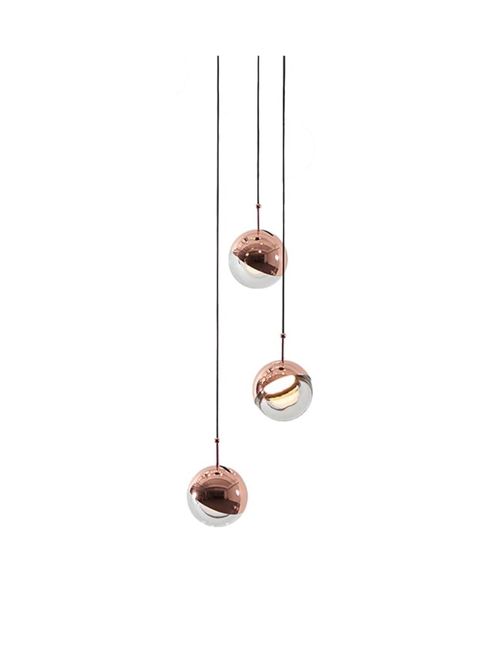Modern Dora LED pendant lamp in Champagne Gold for Kitchen - Cueteks