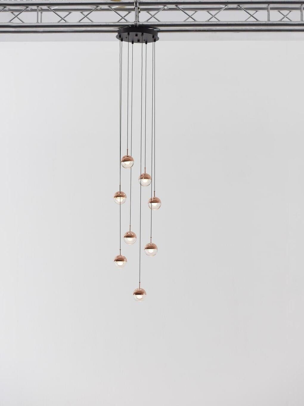 Modern Dora LED pendant lamp in Champagne Gold for Kitchen - Cueteks