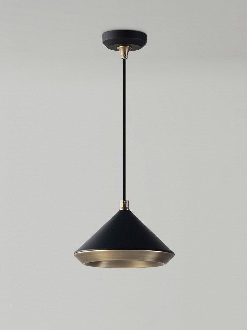 Matte Black Shear pendant with Black canopy and cord