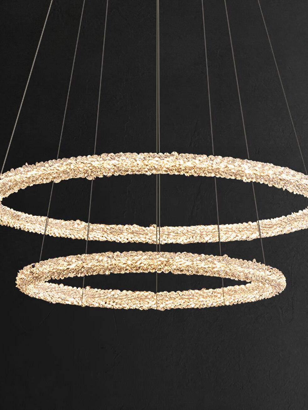 Decorative Ring Crystal Island Chandelier - Cueteks