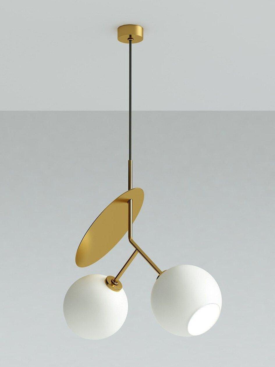 Gold stems and White rounded shades below an oval accent