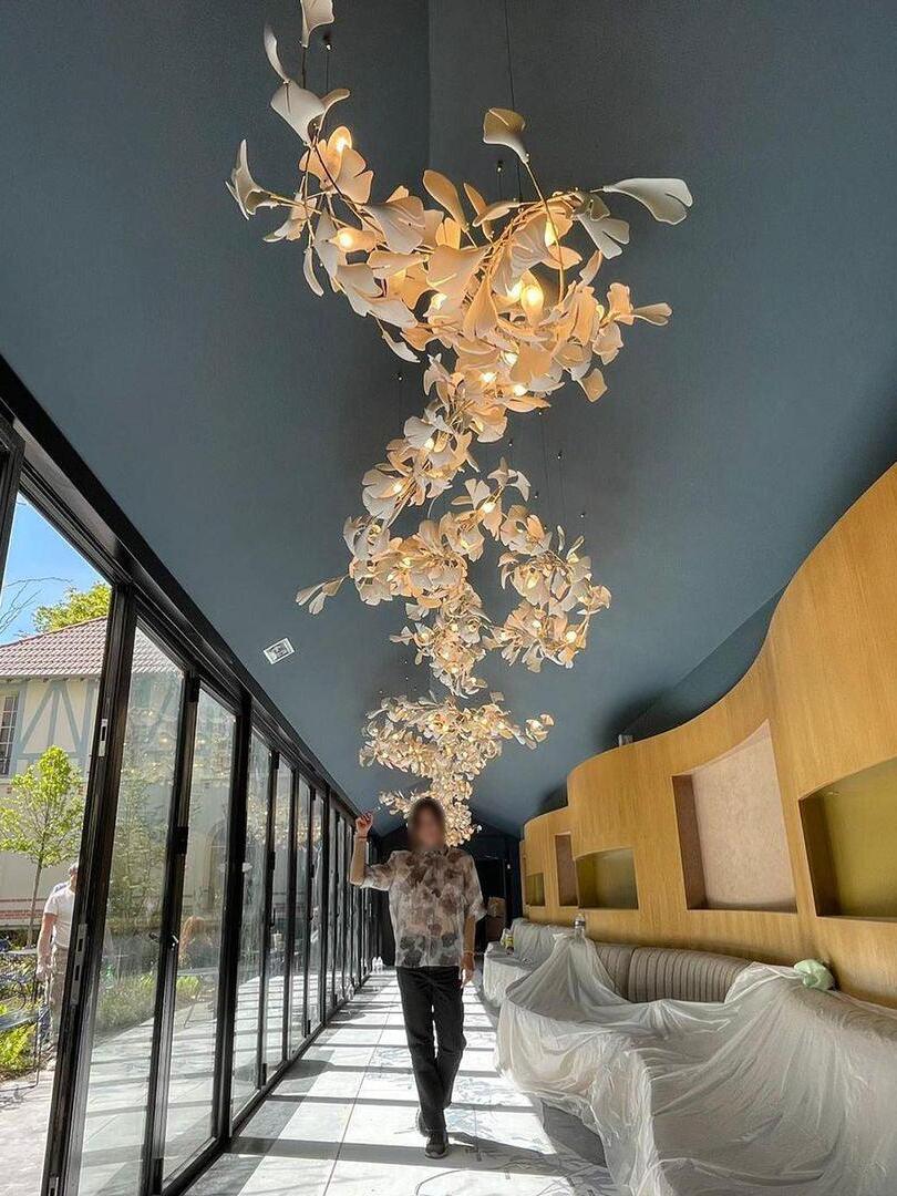 Creative Ceramics Gingko Flower Chandelier G - Cueteks