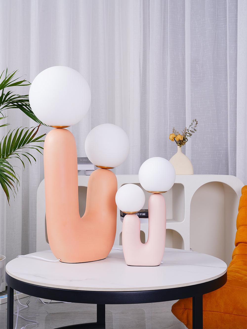 Macaroon Oo Ceramics Cactus Table Lamp - Cueteks