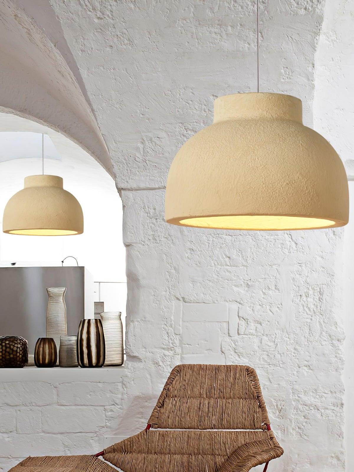 Rustic Macaroon Grain Bowl Shape Pendant Lamp - Cueteks