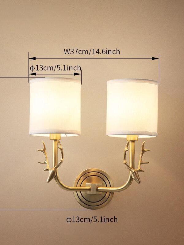 Brass Deer Head Wall Light - Cueteks