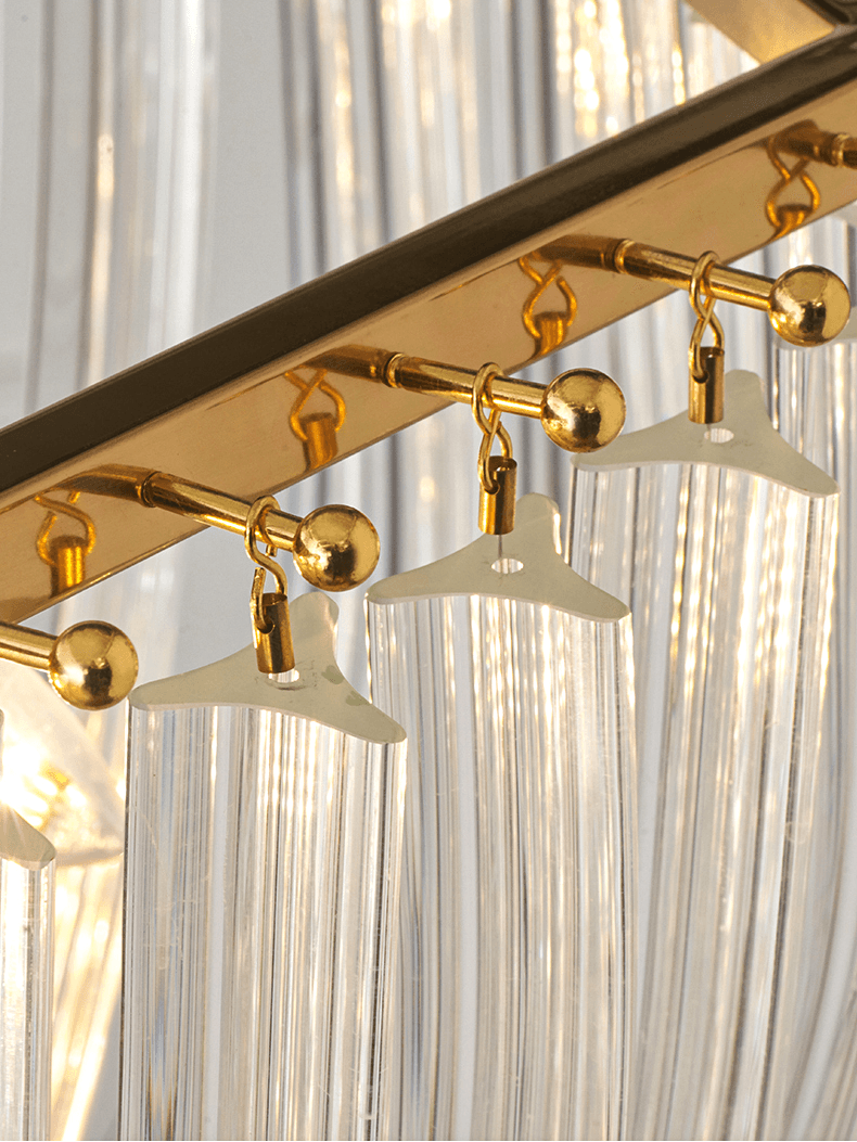 Modern Crystal pendant lamp in Champagne Gold for Restaurant - Cueteks