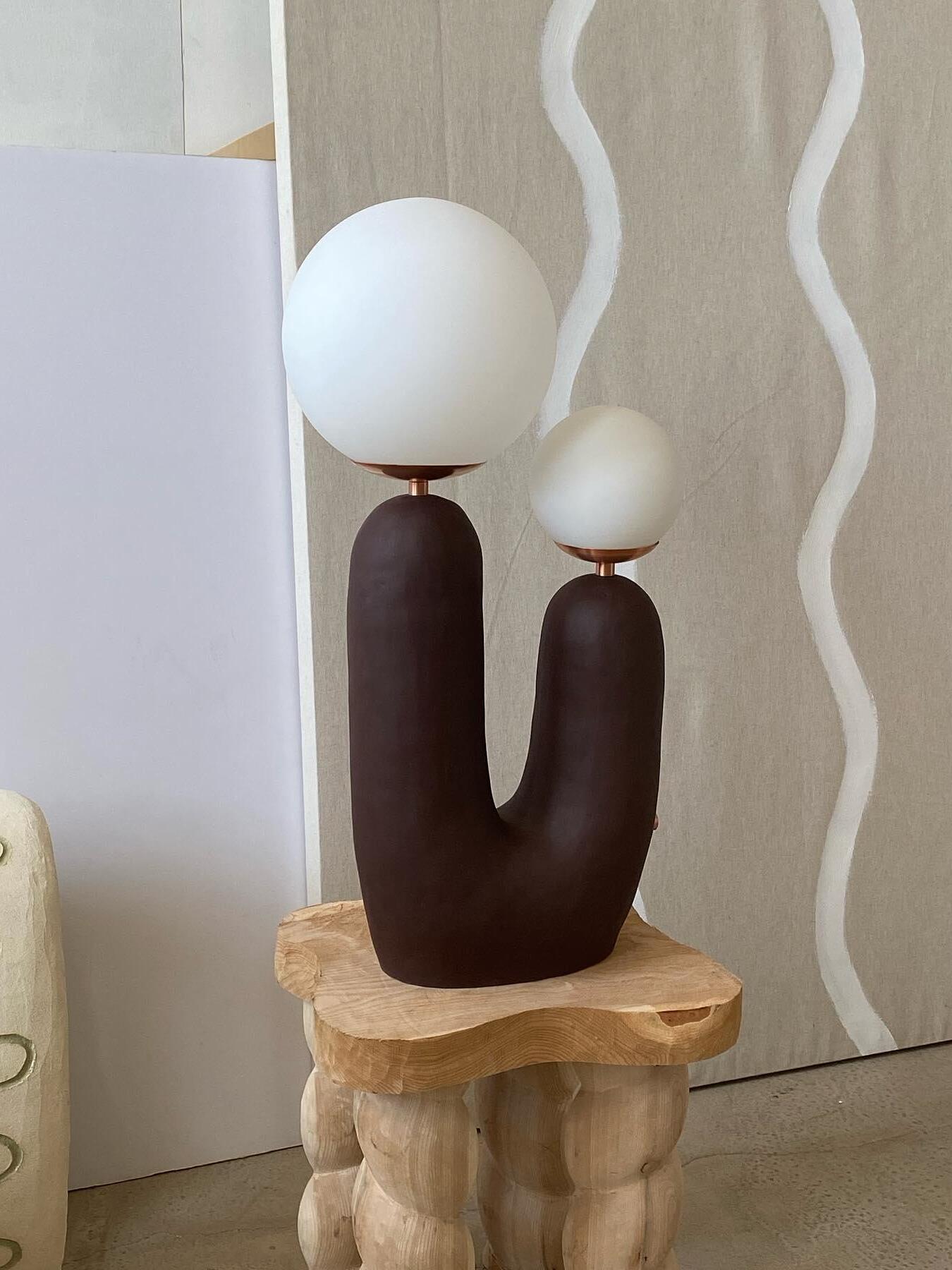 Macaroon Oo Ceramics Cactus Table Lamp - Cueteks