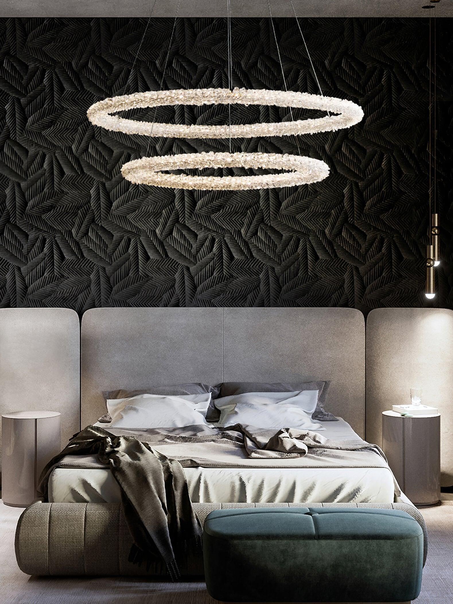 Decorative Ring Crystal Island Chandelier - Cueteks