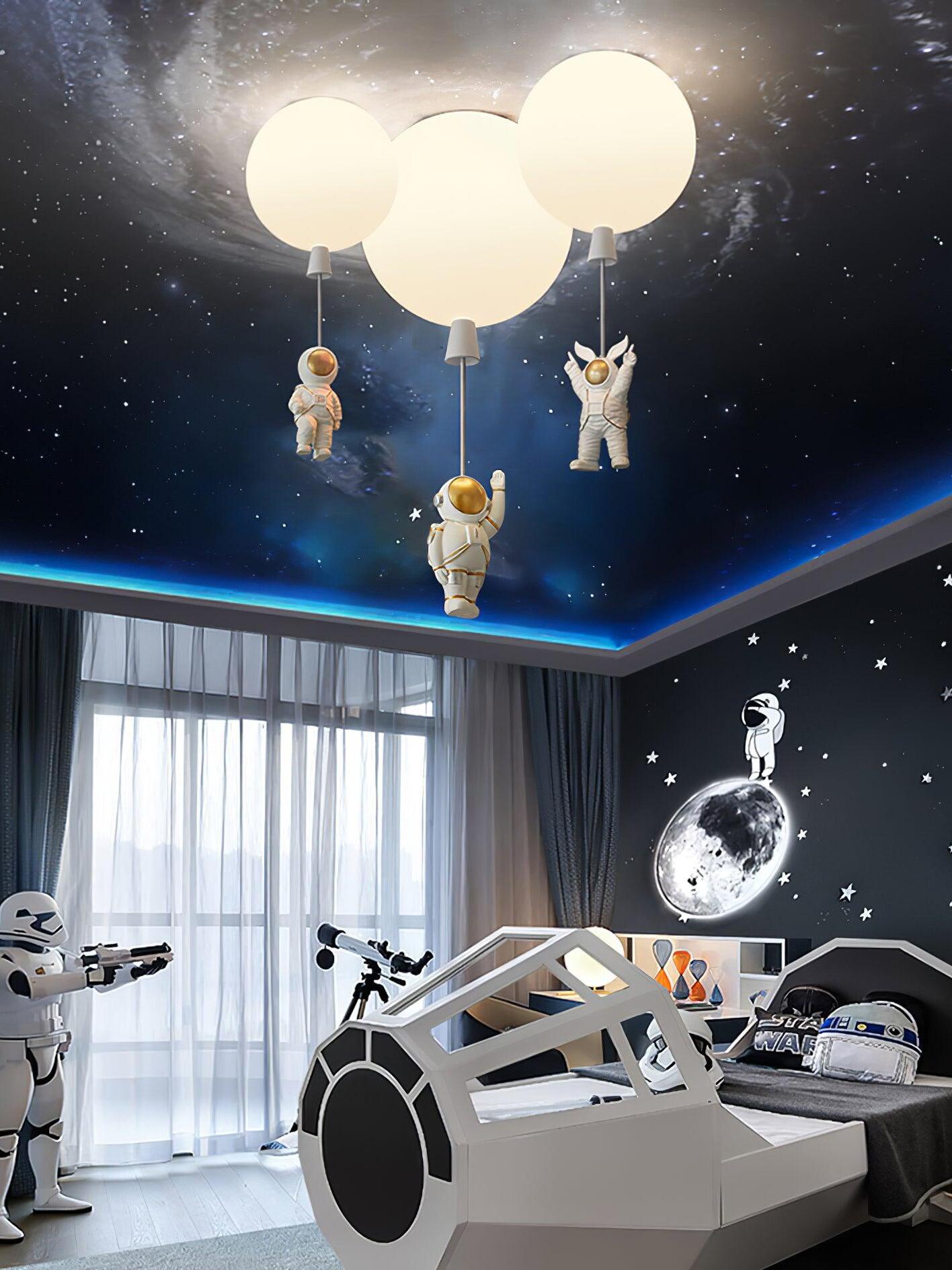 Creative Frosted Balloon Astronaut Children Ceiling Light - Cueteks