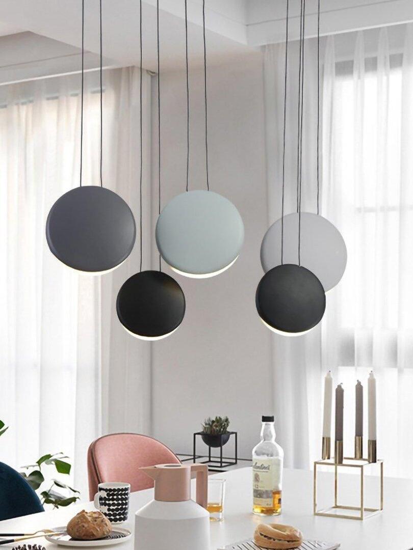 Resin Cosmos Multicolor Disc Pendant Light - Cueteks