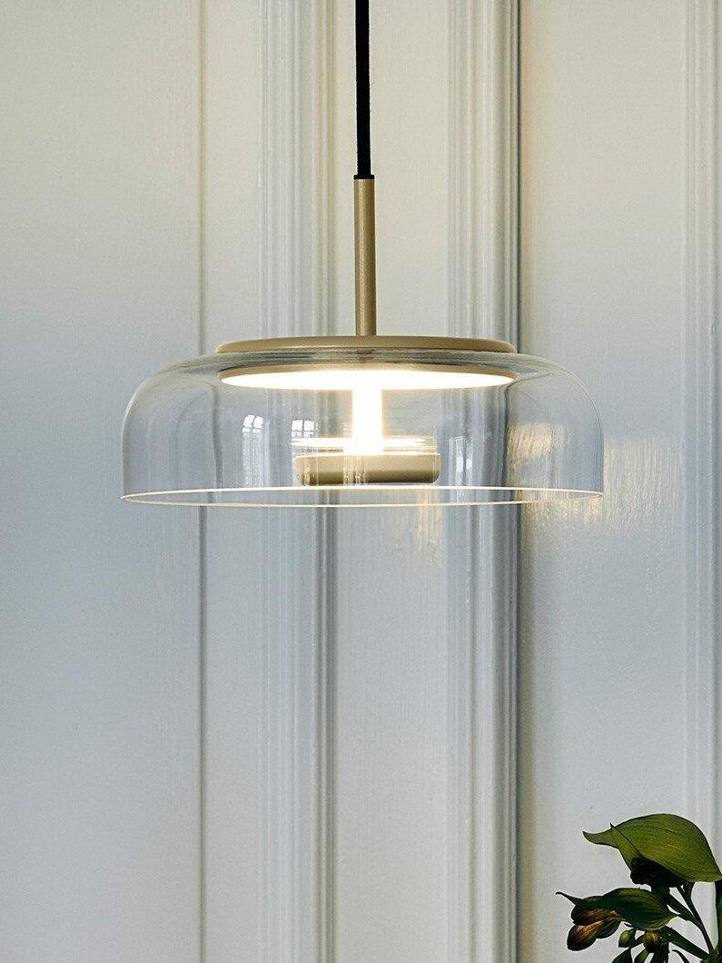 Simple Blossi Transparant Glass Bowl Pendant Light - Cueteks
