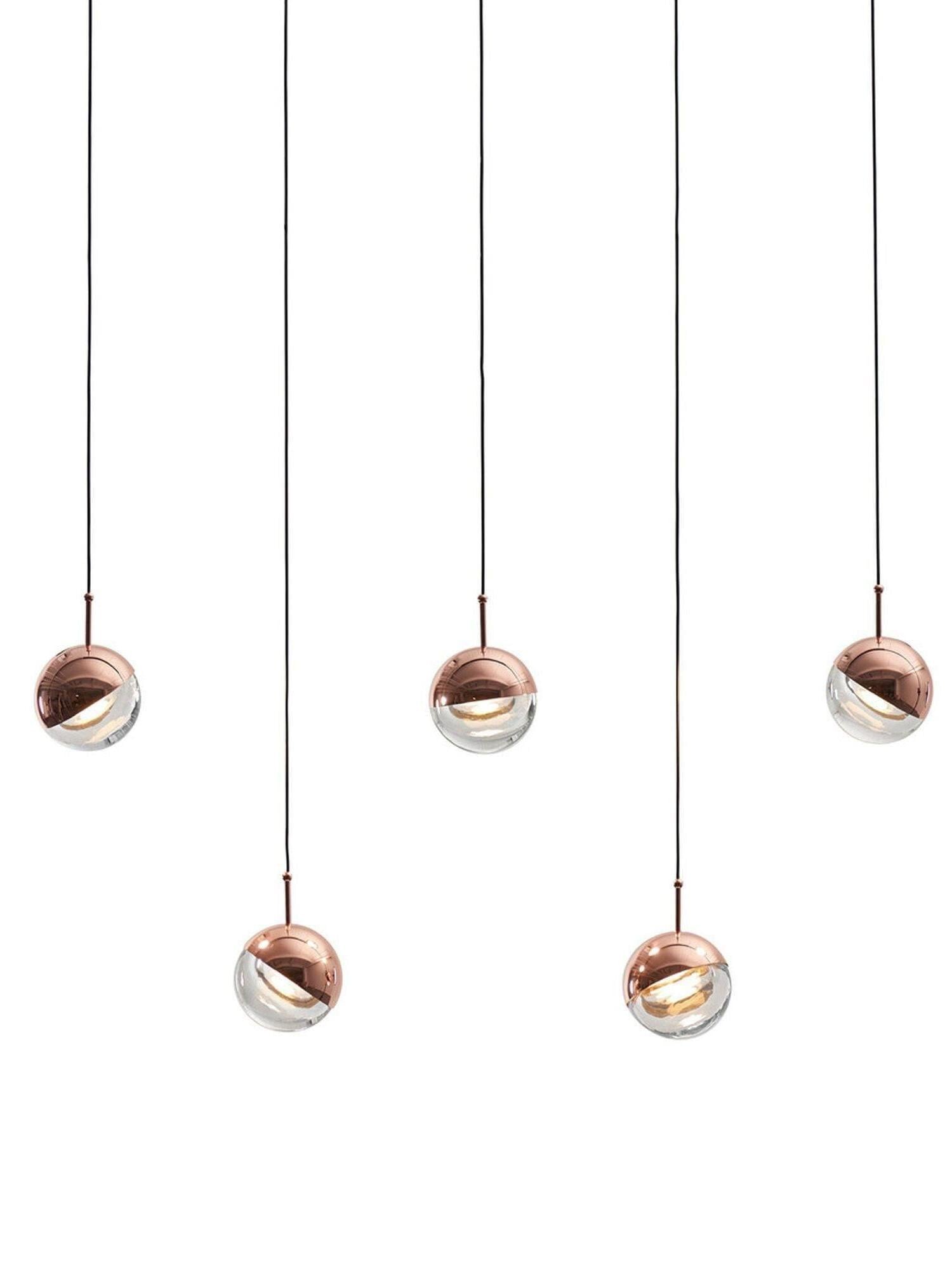 Modern Dora LED pendant lamp in Champagne Gold for Kitchen - Cueteks