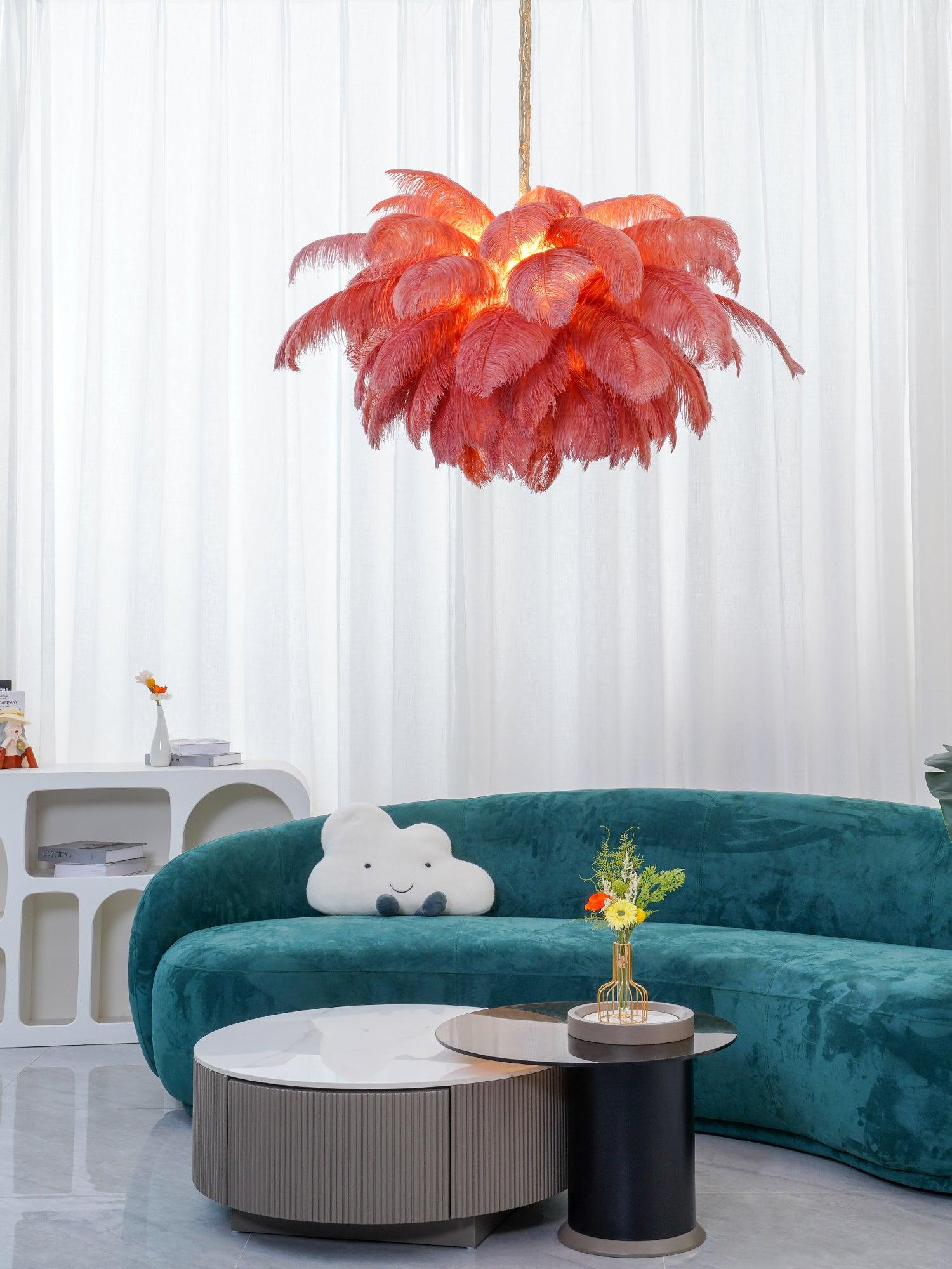 Ostrich Feather Chandeliers - Cueteks