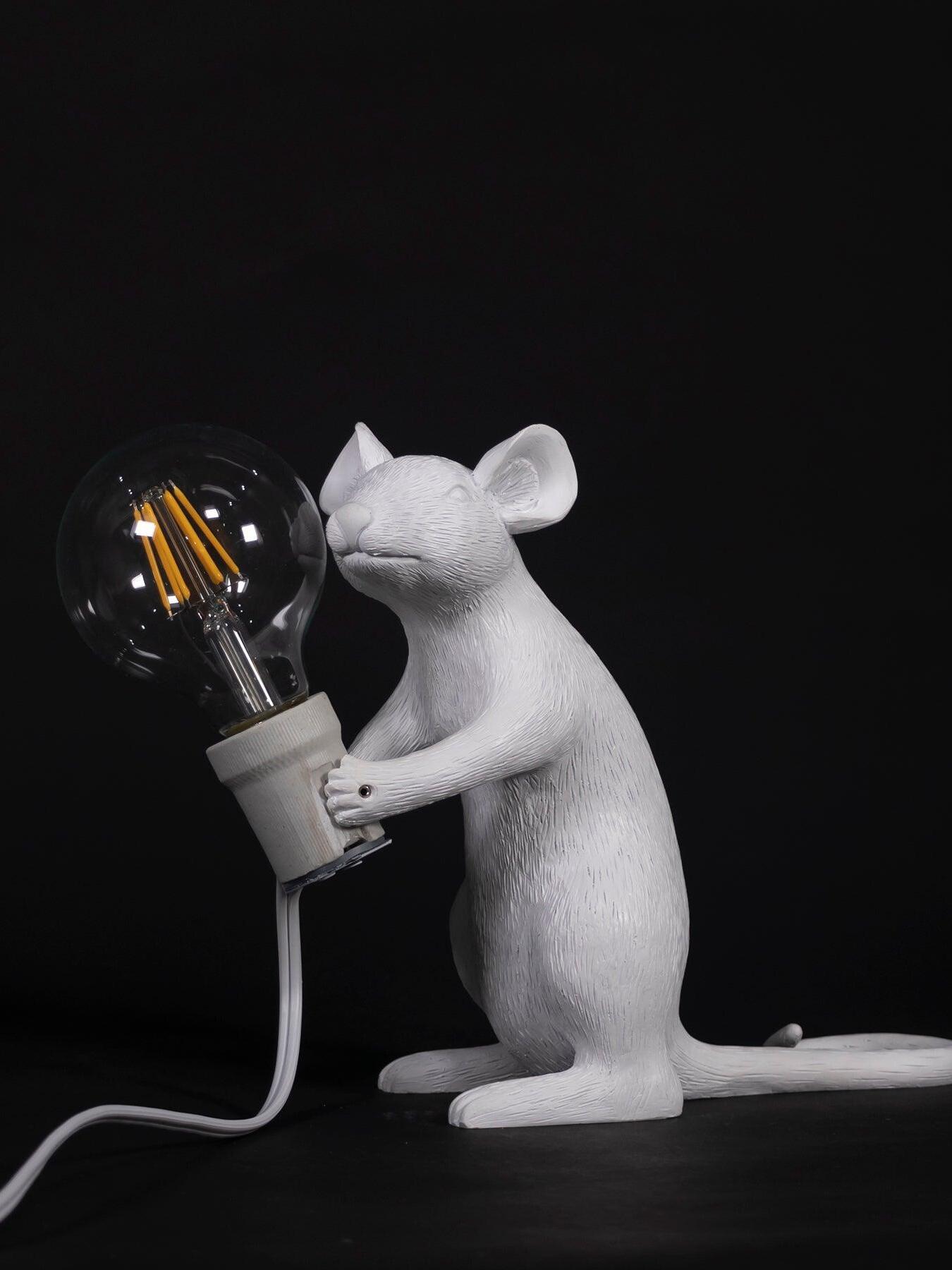 Resin White Mouse Shape Decorative Table Light - Cueteks