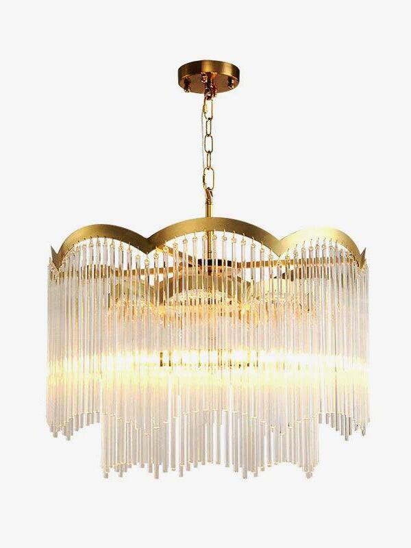 Classic Maria Theresa Multi-layer Glass Strips Chandelier - Cueteks