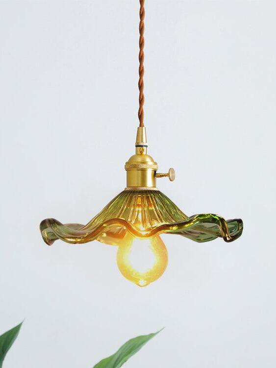 Glass Hibiscus Flower Pendant Light - Cueteks