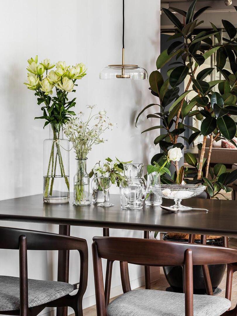 Simple Blossi Transparant Glass Bowl Pendant Light - Cueteks