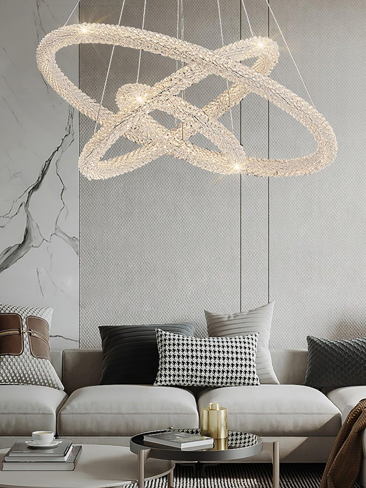 Decorative Ring Crystal Island Chandelier - Cueteks