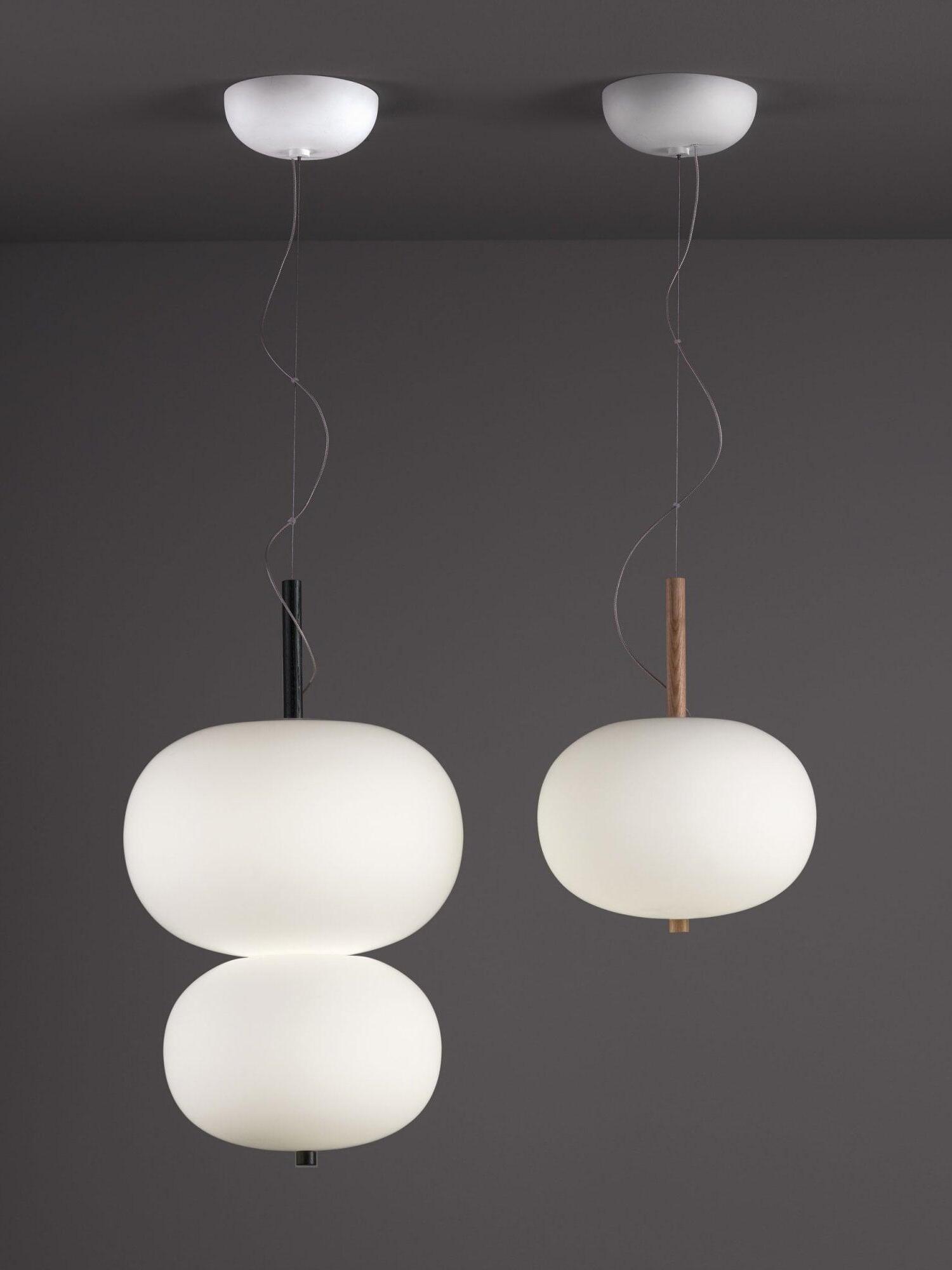 Single and double globes with separate ceiling canopies