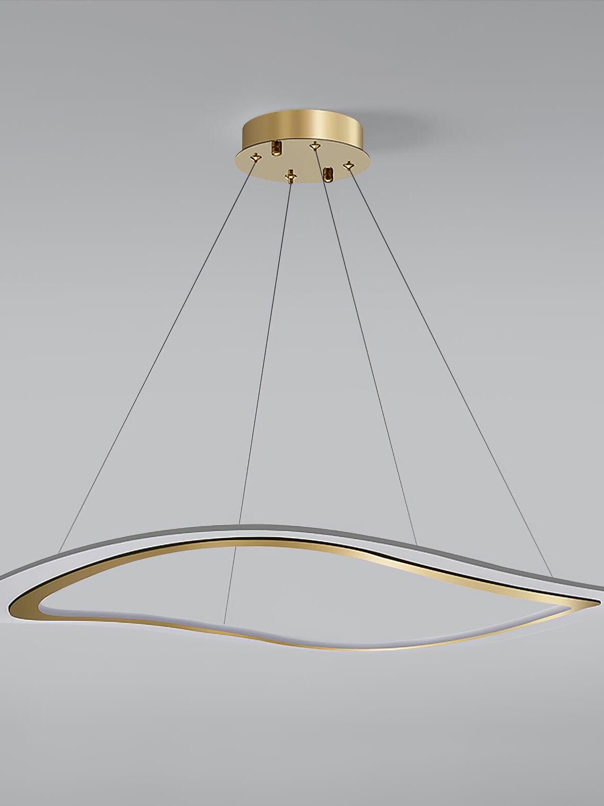 Unlit wave loop showing the narrow gold-tone inner strip