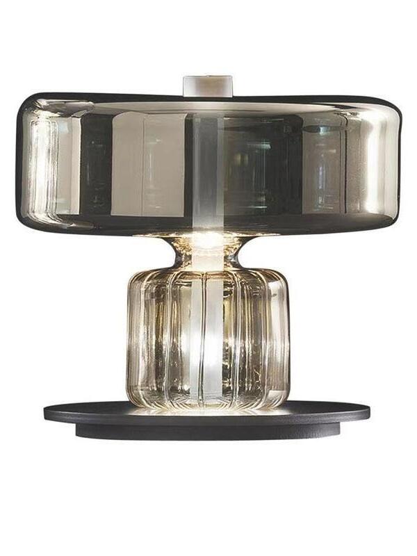Modern Rapanui Geometric Glass Table Lamp - Cueteks