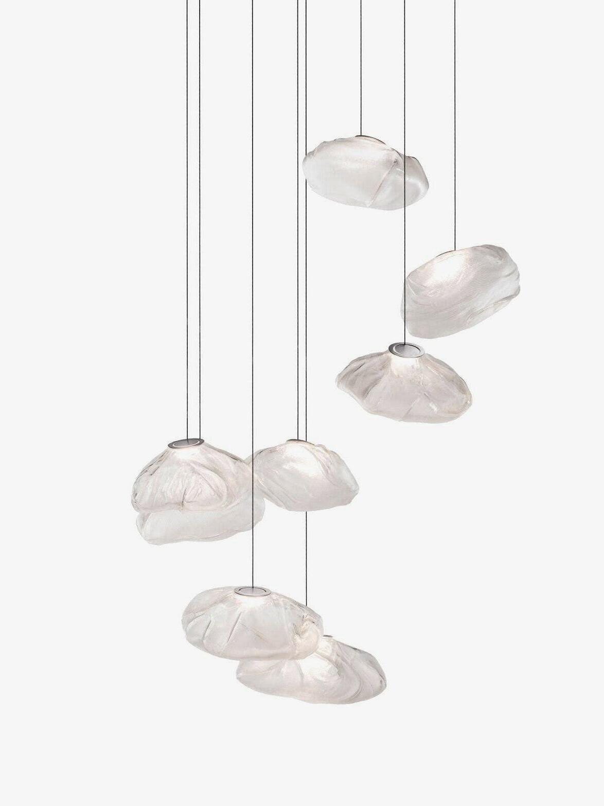 Transparent Glass Random Rectangle Multiple Pendant Lamp - Cueteks