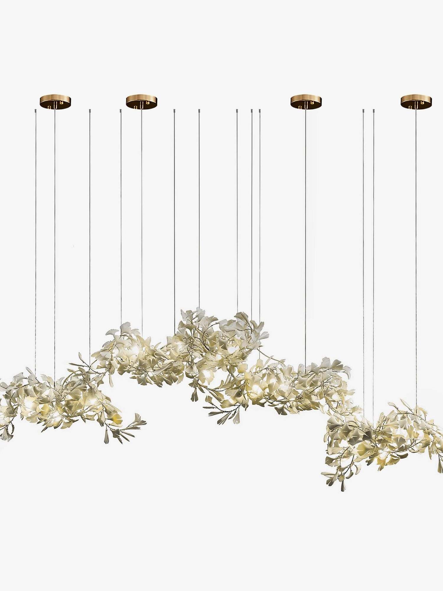 Modern Ceramics Flower Gingko Chandelier C - Cueteks