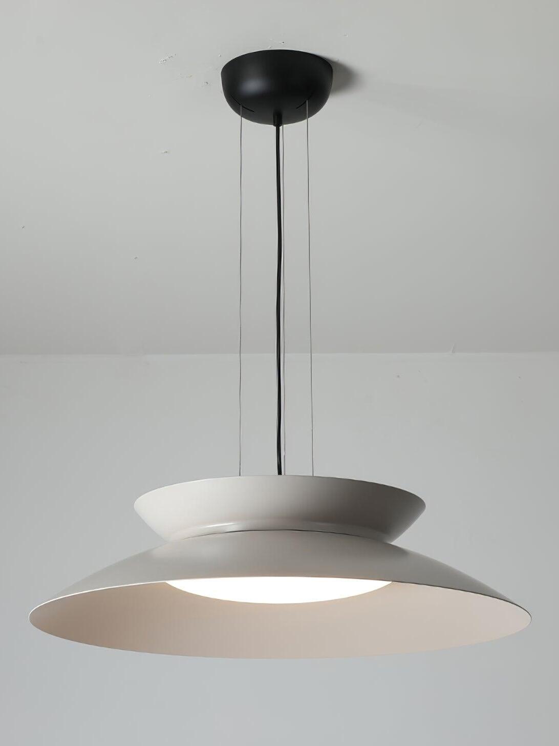 White gray Cetra pendant with illuminated centre