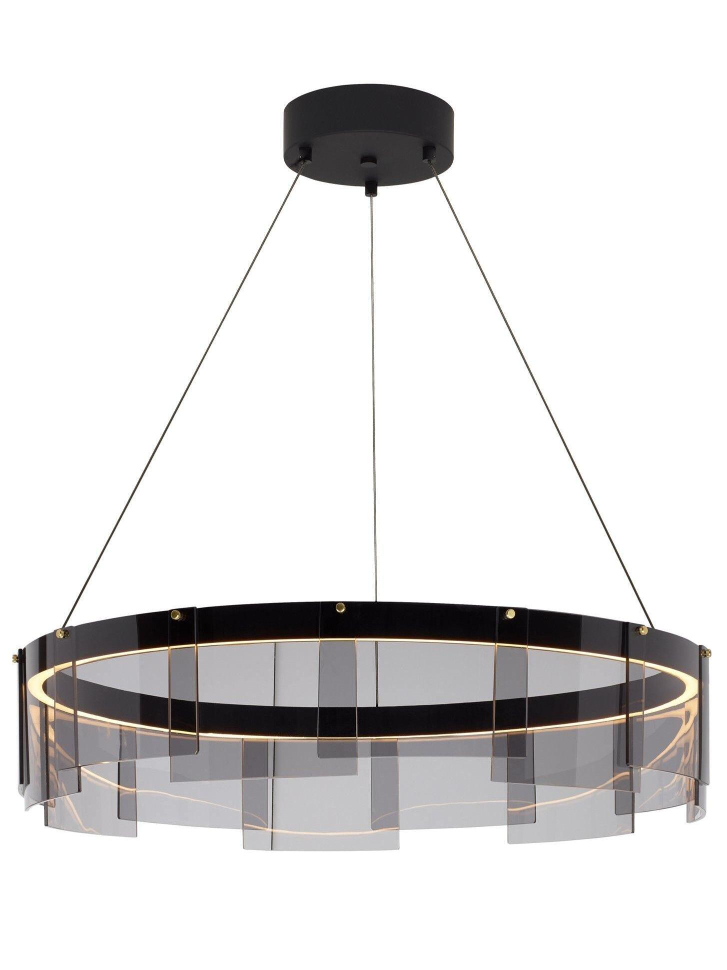 Black Stratos chandelier isolated on White