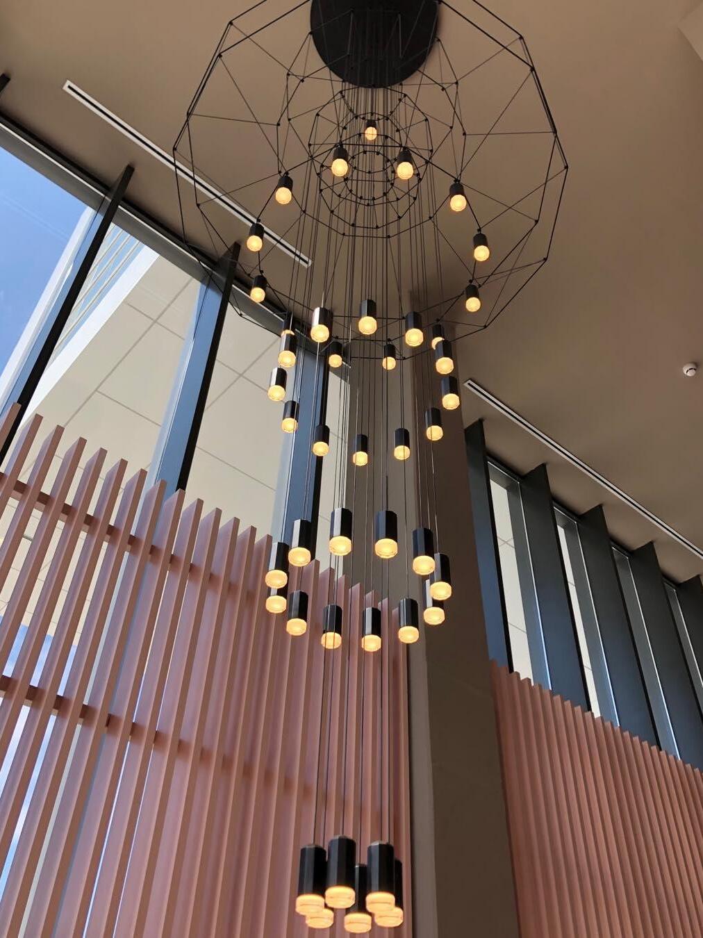 Industrial Metal Lines Multi-head Chandelier - Cueteks