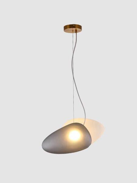 Model 9 white and smoky-grey pebble pendant spread sideways