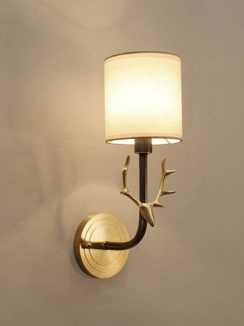 Brass Deer Head Wall Light - Cueteks
