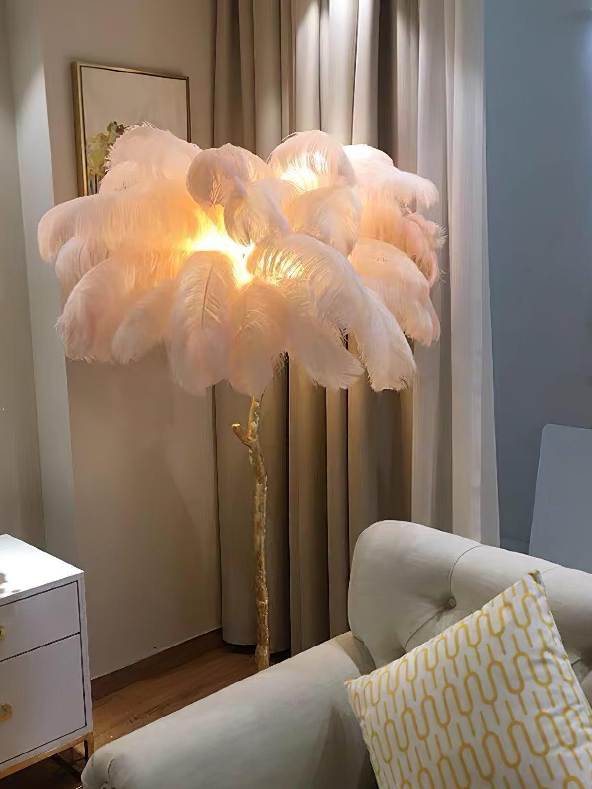 Ostrich Feather Resin Floor Light - Cueteks
