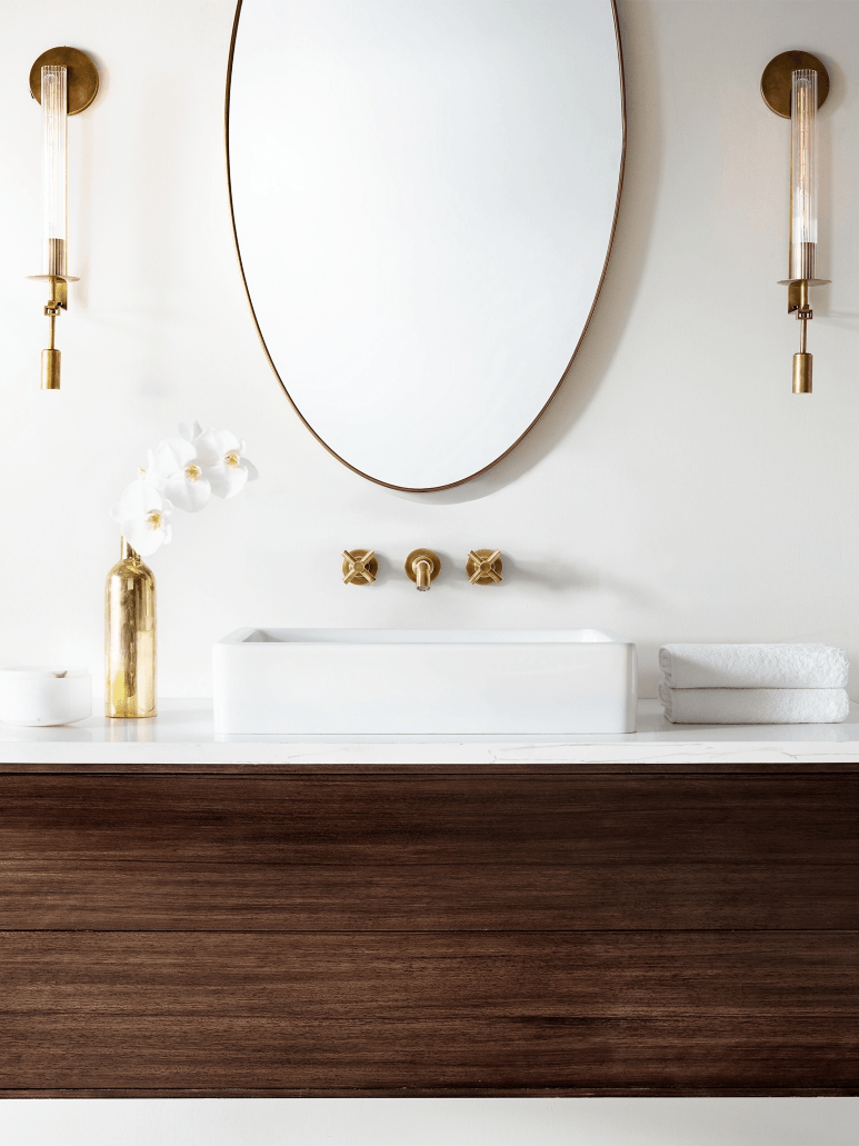 Retro Brass Fontanelle Glass Wall Lamp For Bedroom - Cueteks
