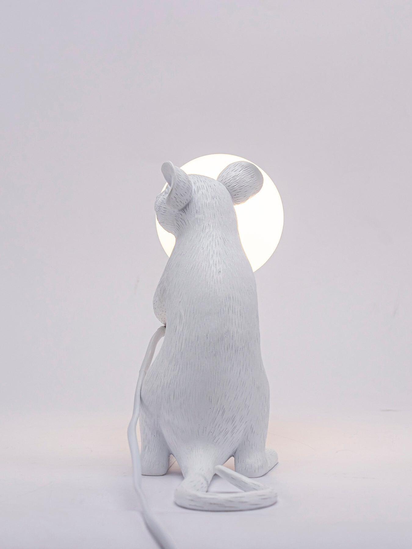 Resin White Mouse Shape Decorative Table Light - Cueteks