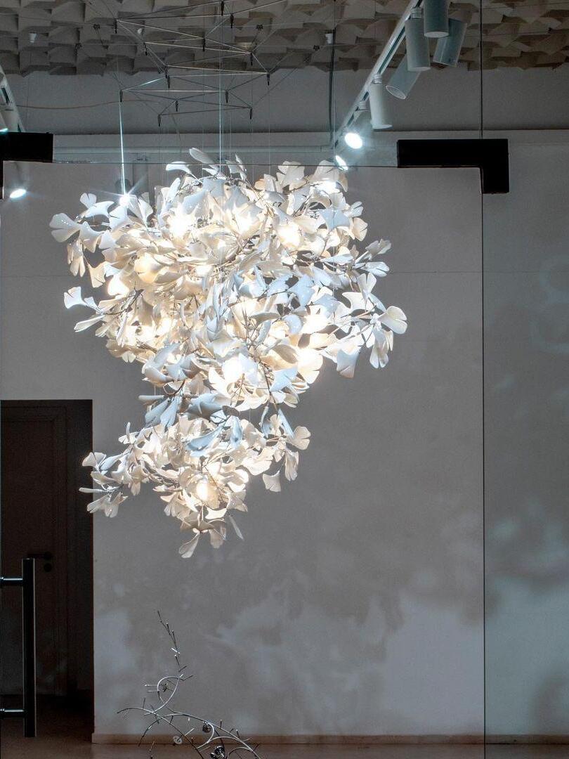 Modern Ceramics Flower Gingko Chandelier C - Cueteks
