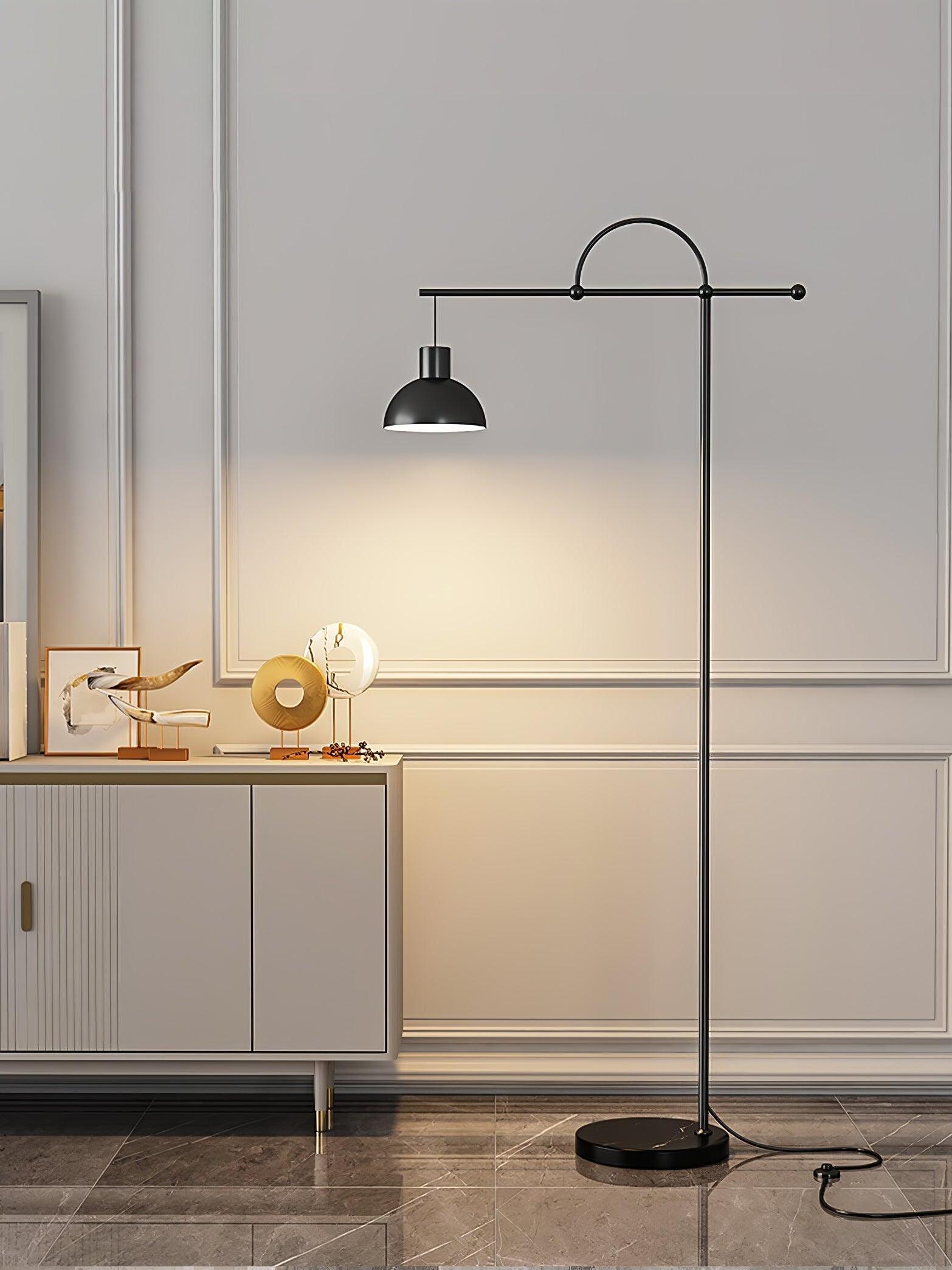 Nidal black loop and crossbar lamp with visible cord