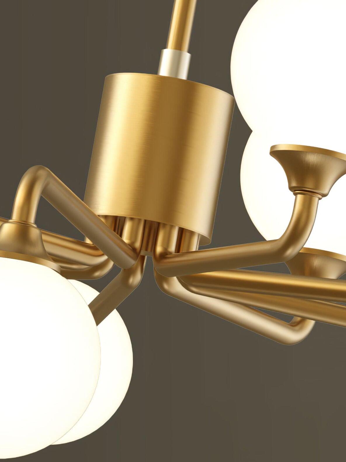 Close central brass cylinder and branching arm joints