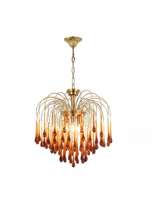 Large Caramel chandelier with chain and canopy