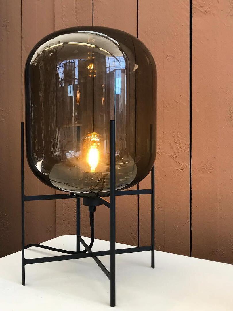 Classic Oda Transparant Glass Ball Table Lamp - Cueteks