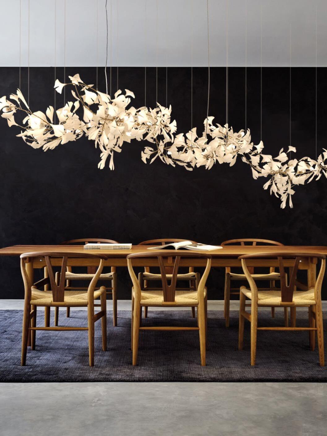 Modern Ceramics Flower Gingko Chandelier C - Cueteks