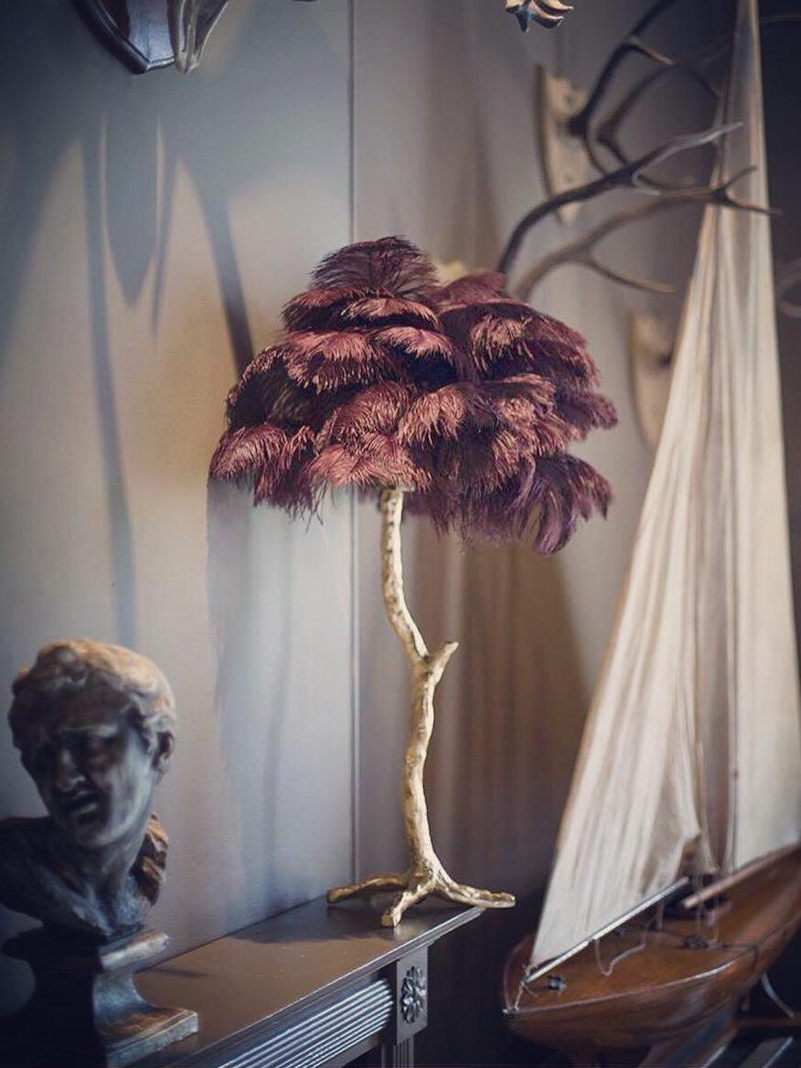 Ostrich Feather Table Lamp - Cueteks